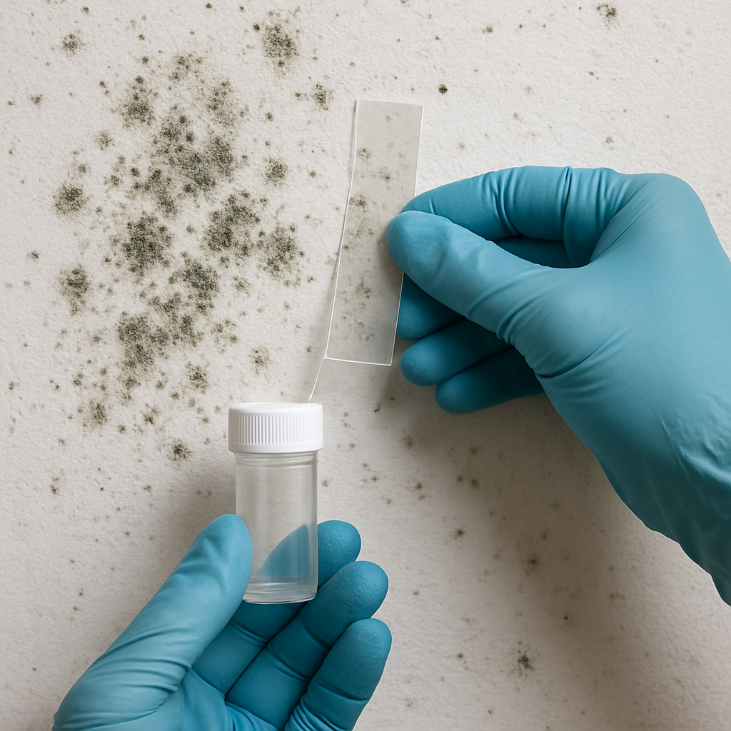 Lift tape sampling procedure on mold